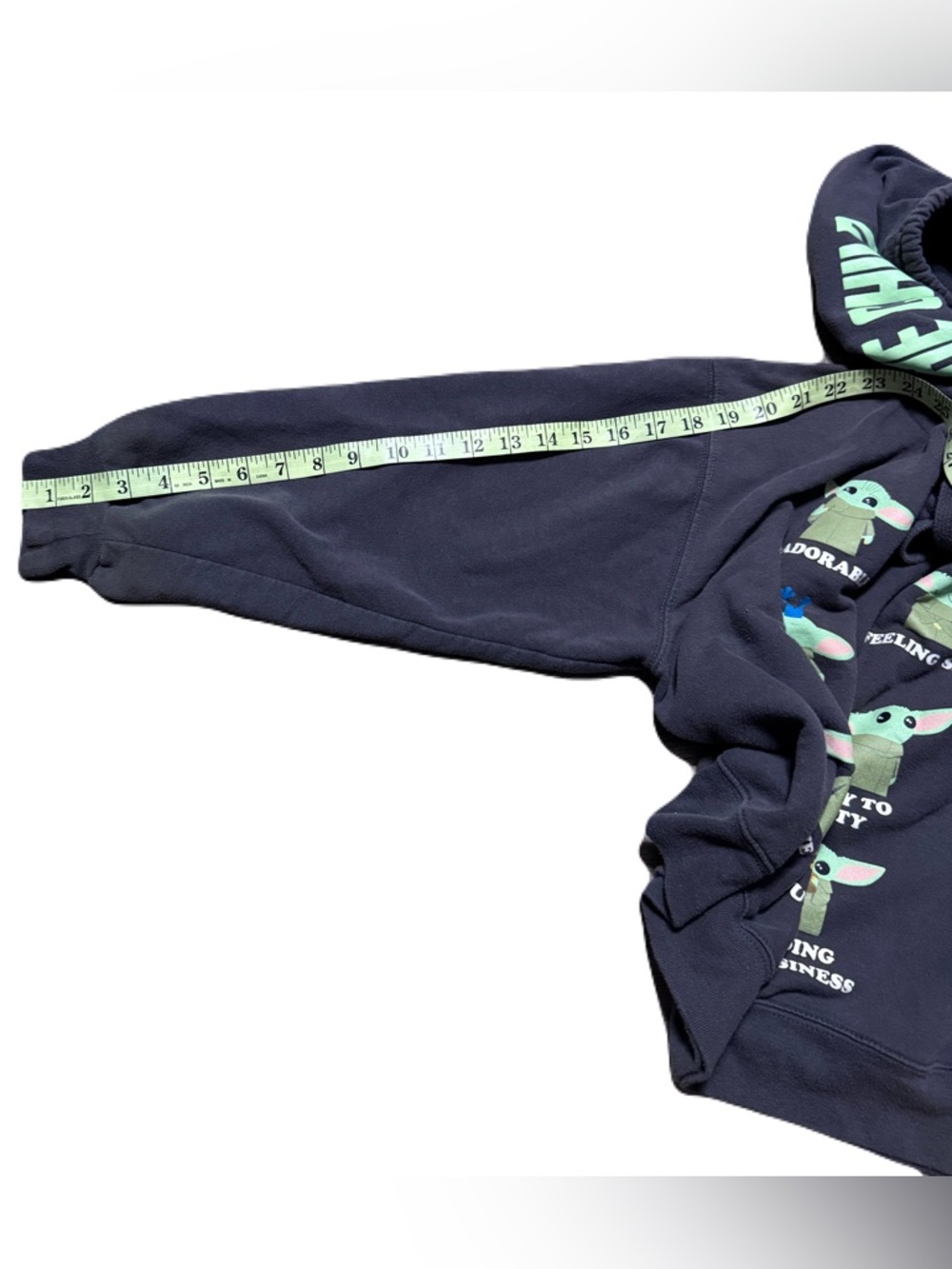 Star Wars “The Child” (Baby Yoda/Grogu) Cropped Hoodie – Junior Size – Gray XXL - Picture 16 of 16